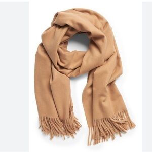 Banana Republic 32” x 80” Camel Fringe blanket scarf.